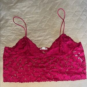 Intimately Free People Lace Bralette in Deep Pink